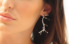 Silver Pearl Branch Earrings