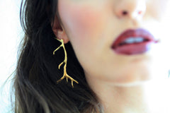 Gold Antler Earrings