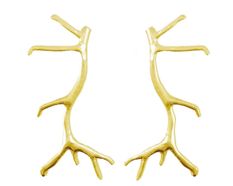 Gold Antler Earrings