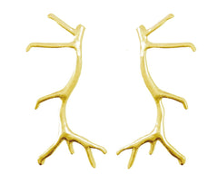 Gold Antler Earrings