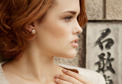 Gold White Topaz Barcelona Earrings