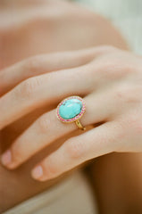 Gold Turquoise Pink Sapphire Kori Ring