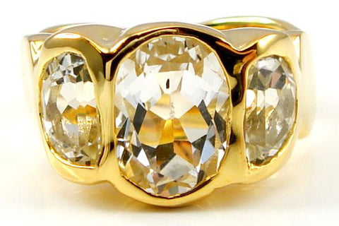 Gold White Topaz Barcelona Ring