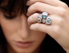 Silver Green Amethyst Barcelona Ring