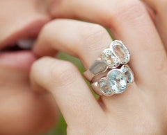 Silver Green Amethyst Barcelona Ring