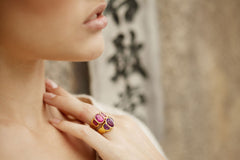 Gold Pink Tourmaline Barcelona Ring