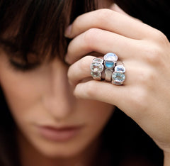 Silver Blue Moonstone Barcelona Ring
