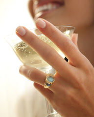 Gold Blue Moonstone Barcelona Ring
