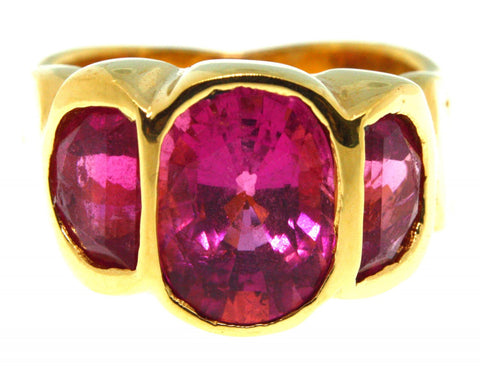Gold Pink Tourmaline Barcelona Ring