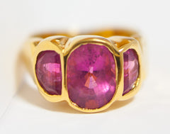 Gold Pink Tourmaline Barcelona Ring