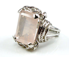 Silver Rose Quartz Belle Epoque Ring
