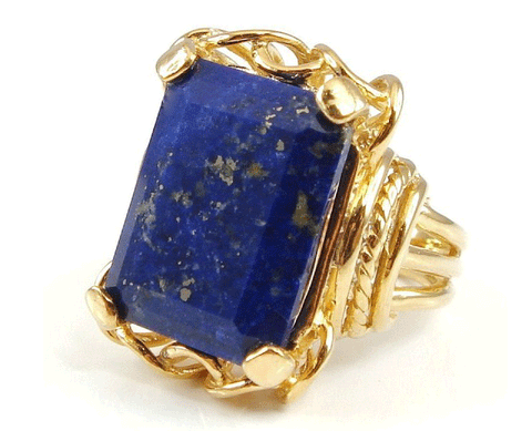 Gold Lapis Belle Epoque Ring