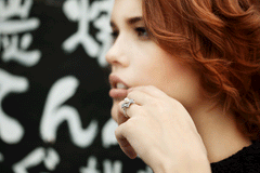 Silver White Sapphire Pearl Hanabira Ring