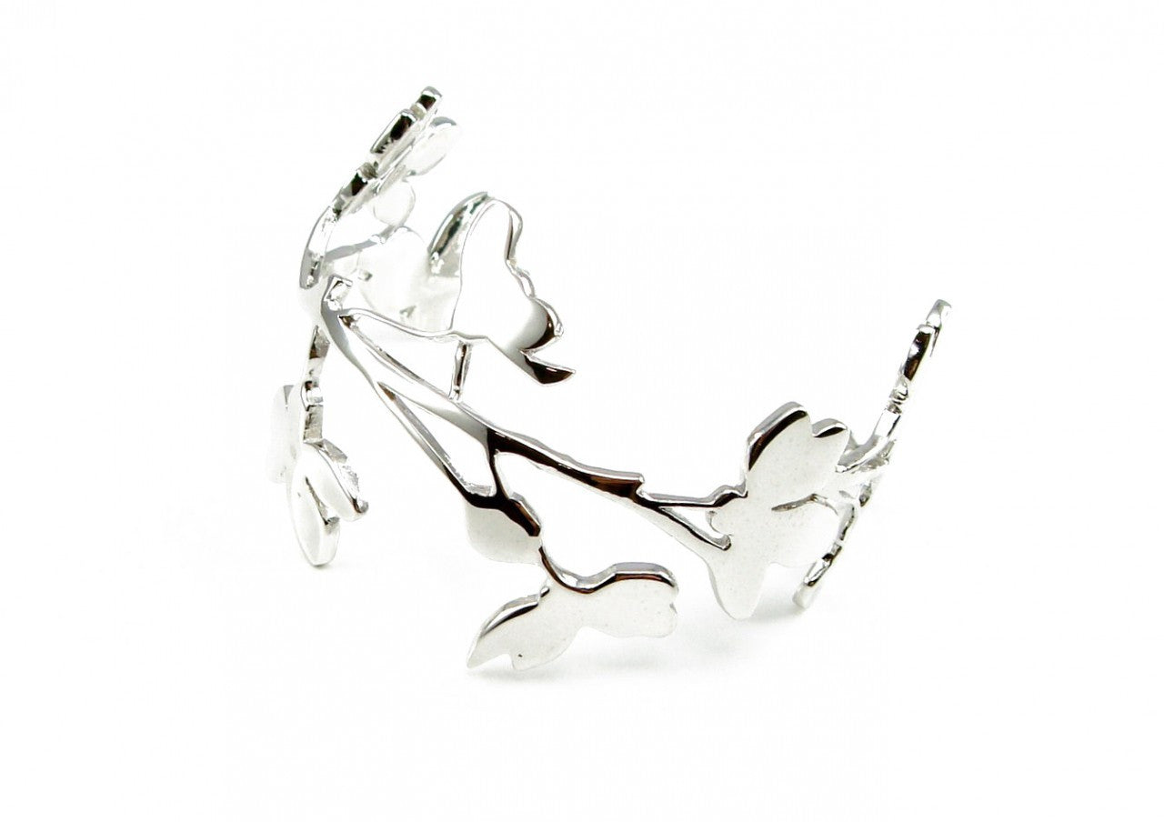 Silver Sakura Cuff