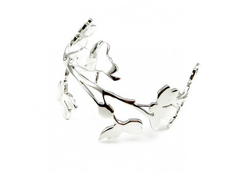 Silver Sakura Cuff