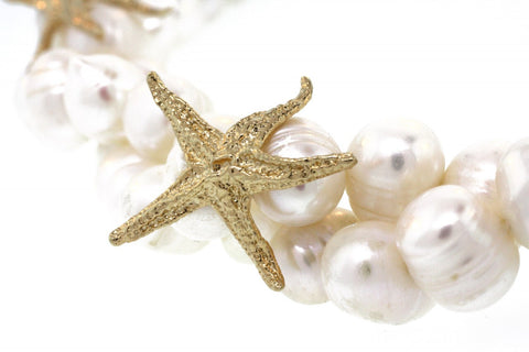 Gold Starlette Pearl Necklace