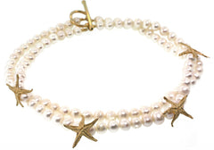 Gold Starlette Pearl Necklace