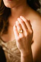 Gold White Topaz Santorini Ring