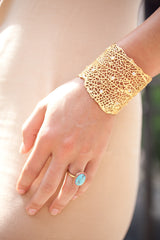 Gold Turquoise Pink Sapphire Kori Ring
