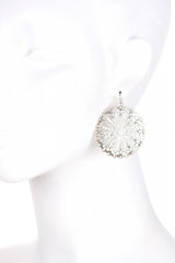 Silver Lace Circle Earrings