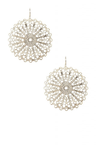 Silver Lace Circle Earrings