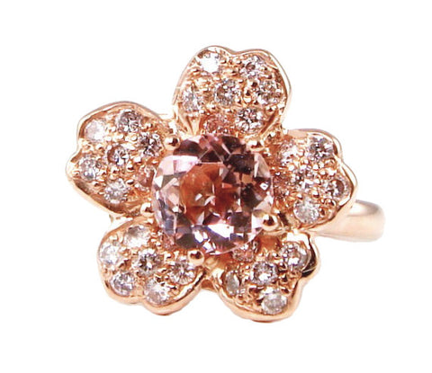 LUXE Toumaline + Pink Sapphire Sakura Ring