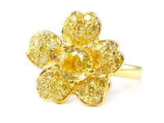 LUXE Gold Canary Diamond Sakura Ring