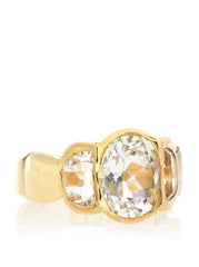 Gold White Topaz Barcelona Ring