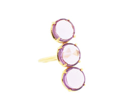 Gold Amethyst Gemma Three Stone Ring