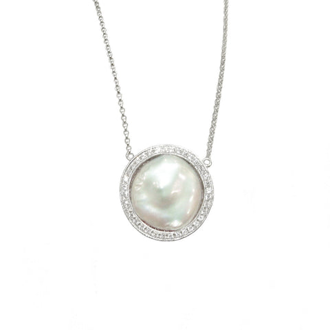 White Sapphire + Pearl Kori Necklace