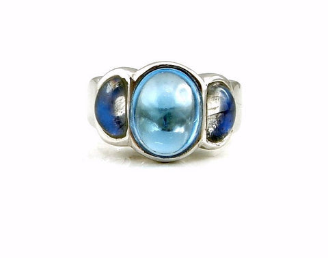 London Blue Topaz + Royal Blue Moonstone Barcelona Ring