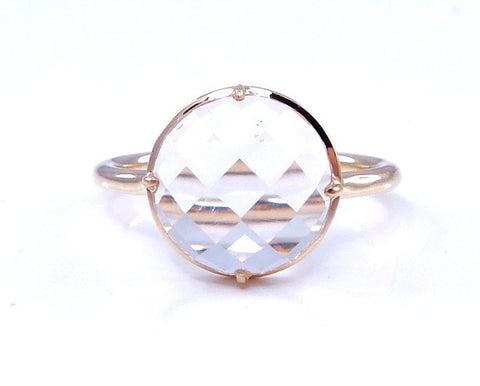 Gold Vermeil White Topaz Gemma Ring