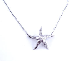 Gold Large Starlette Necklace with Crystals