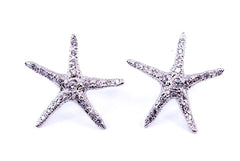 LUXE 18k White Gold Kai Studs with White Diamonds