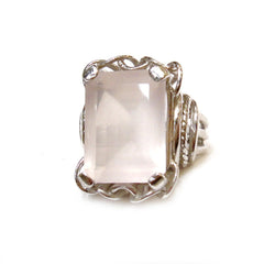 Silver Rose Quartz Belle Epoque Ring