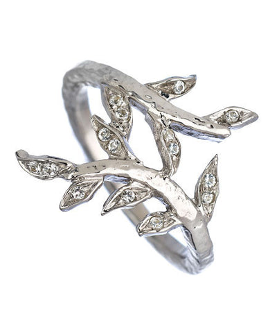 Pave Laurel Ring