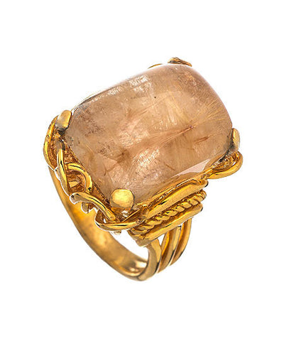 Gold Rutile Quartz Belle Epoque Ring