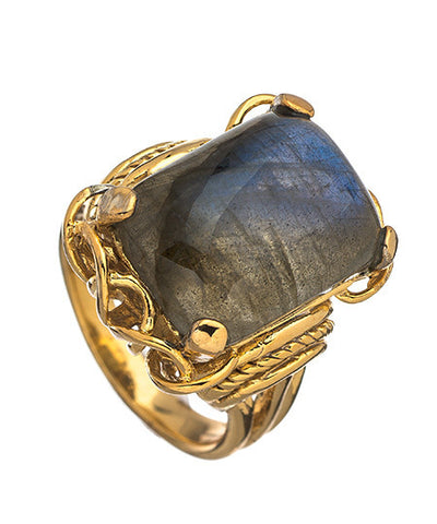 Gold Labradorite Belle Epoque Ring