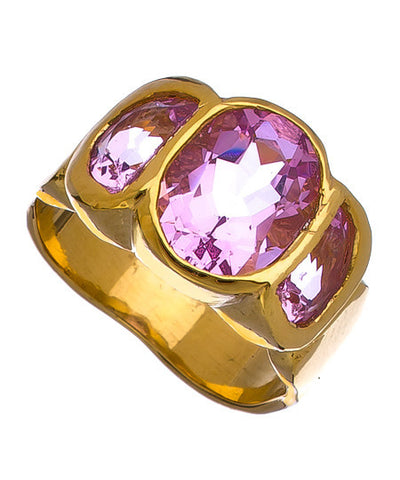 Gold Pink Topaz Barcelona Ring