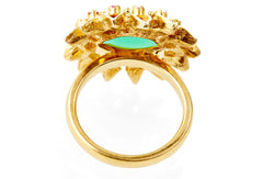 Gold Chrysoprase Pink Sapphire Soleil Ring