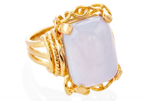 Periwinkle Chalcedony Belle Epoque Ring