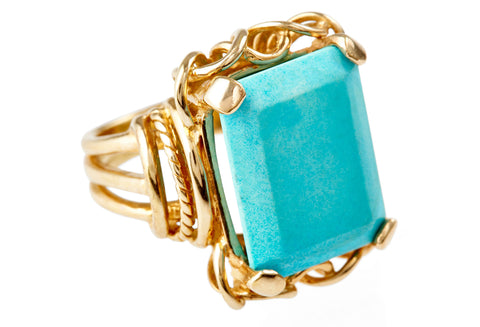 Turquoise Vintage Cocktail Ring