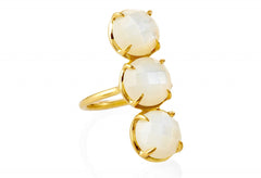 Silver Three Stone Mother of Pearl Gemma Ring