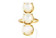 Silver Three Stone Mother of Pearl Gemma Ring