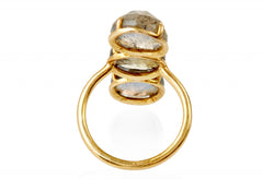 Three Stone Labradorite Gemma Ring