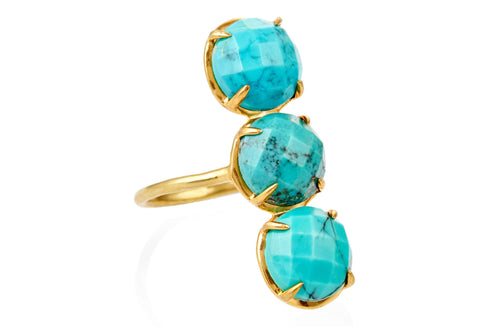 Turquoise Triptych Gemma Ring