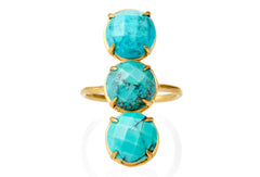 Turquoise Triptych Gemma Ring