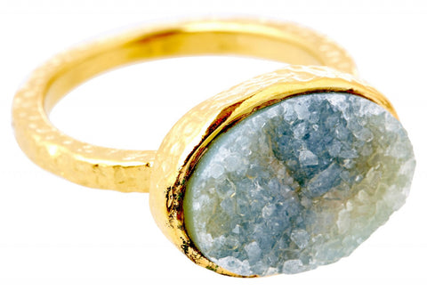 Green Druzy Agate Kori Ring