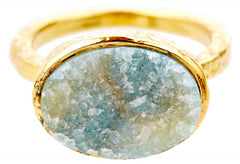 Green Druzy Agate Kori Ring