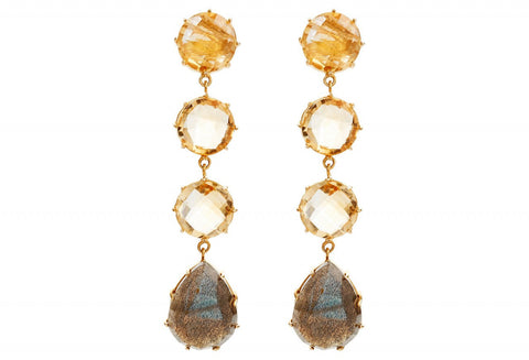 Citrine and Labradorite Gemma Earrings